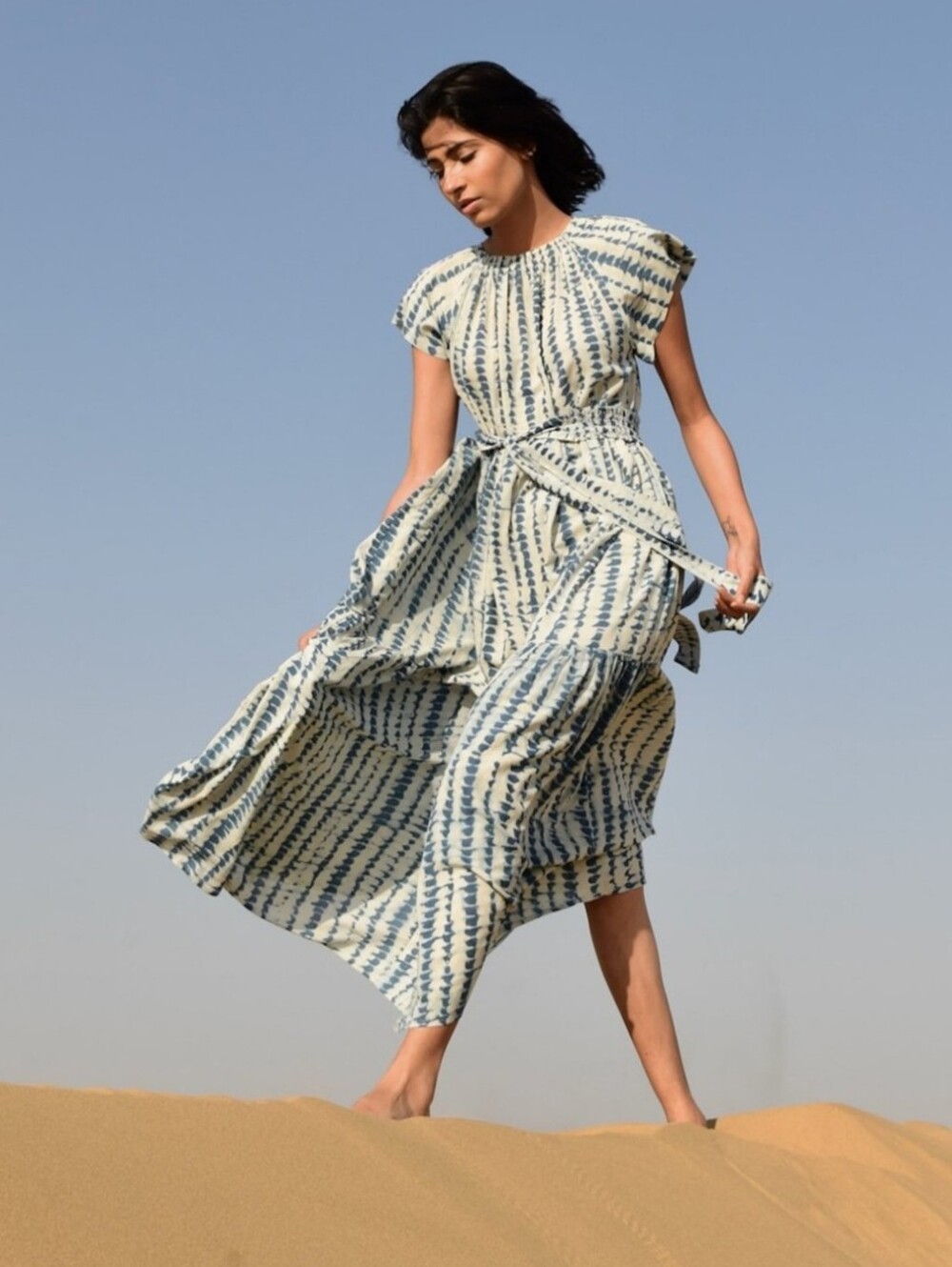 Mirth Vienna Maxi Dress Indigo Rainfall Cotton Voile
